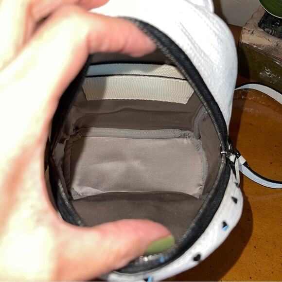 RARE MCM Swarovski Crocodile Leather Mini Backpack White NWOT - Picture 9 of 11